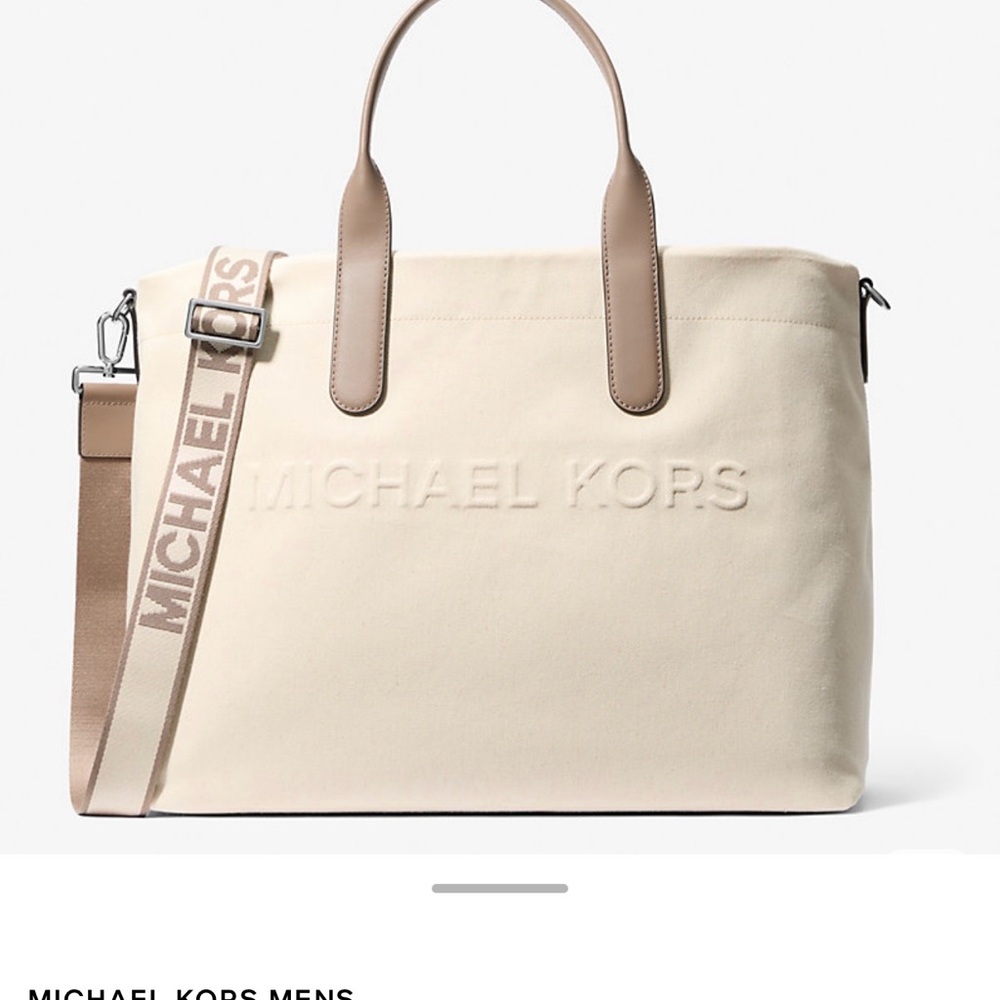 Michael Kors Men's Beige and Brown Briefcase